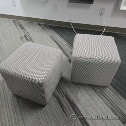 EQ3 White & Black Pattern Soft Seating Stool Ottoman EQ3 White & Black Pattern Soft Seating Stool Ottoman